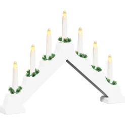vidaXL Kerst Kaars Brug 7 LED's Warmwit 39.5 x 5 x 29 cm