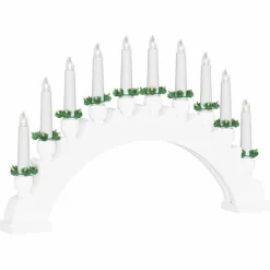 vidaXL Kerst Kaarsenboog met 10 LED Kaarsen LED's Warmwit