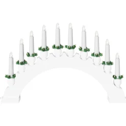 vidaXL Kerst Kaarsenboog met 10 LED Kaarsen LED's Warmwit