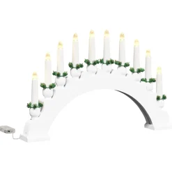 vidaXL Kerst Kaarsenboog met 10 LED Kaarsen LED's Warmwit