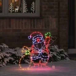 vidaXL Kerstman Licht met 168 LED Multikleur 58.5 x 60 x 1.3 cm IJzer