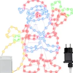 vidaXL Kerstman Licht met 168 LED Multikleur 58.5 x 60 x 1.3 cm IJzer