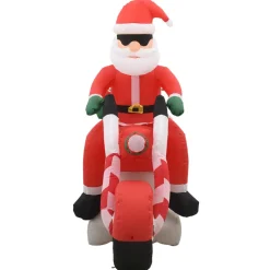 vidaXL Kerstman opblaasbaar op motorfiets LED IP44 160 cm