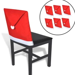 vidaXL Kerstmutshoezen voor stoelleuning 6 st