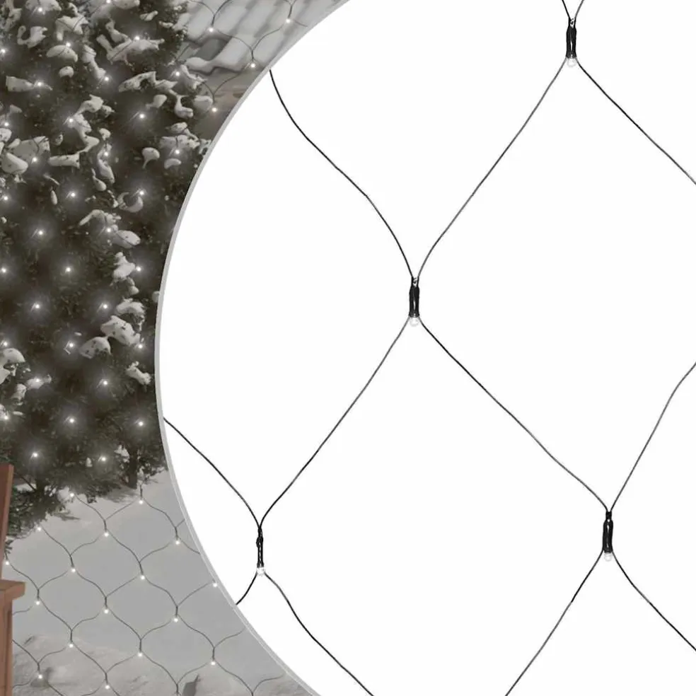 vidaXL Kerstnetverlichting 204 LED's binnen en buiten 3x2 m koudwit