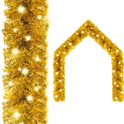 vidaXL Kerstslinger met LED-lampjes 5 m goudkleurig