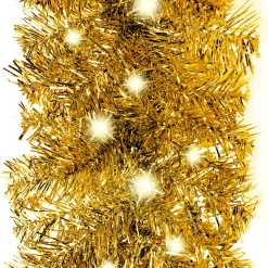 vidaXL Kerstslinger met LED-lampjes 5 m goudkleurig