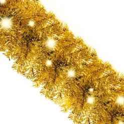 vidaXL Kerstslinger met LED-lampjes 5 m goudkleurig
