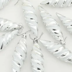 vidaXL Kerst Spiralvorm Bal 40 st Zilver 3 x 11 cm Kunststof