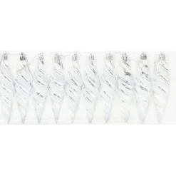 vidaXL Kerst Spiralvorm Bal 40 st Zilver 3 x 11 cm Kunststof