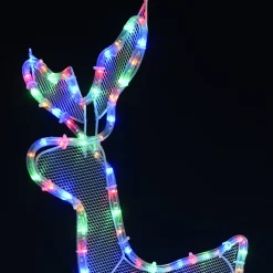 vidaXL Kerstverlichting rendier en slee met mesh 432 LED's