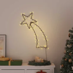 vidaXL Kerstverlichting vallende ster silhouet 115 LEDs warm wit