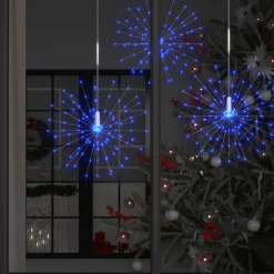 vidaXL Kerstverlichting vuurwerk 140 LED's koudwit buiten 20 cm