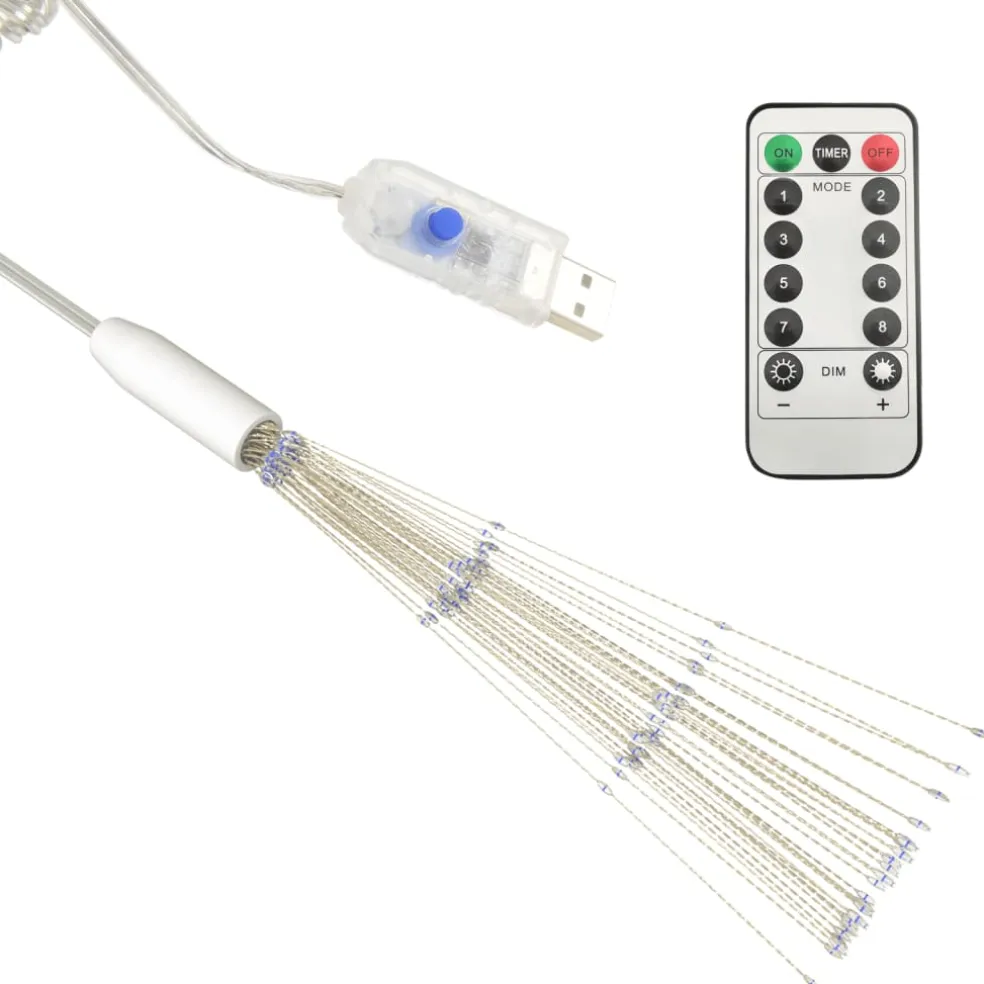 vidaXL Kerstverlichting vuurwerk 140 LED's koudwit buiten 20 cm