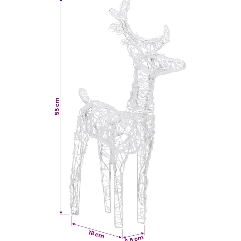 vidaXL Kerstversiering rendieren en slee 160 LED's 130 cm acryl