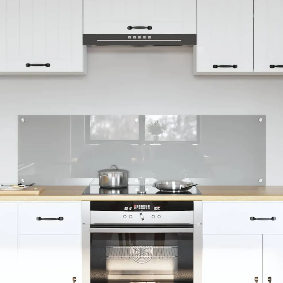 vidaXL Keukenachterwand 2 st Lichtgrijs 70 x 40 cm gehard glas