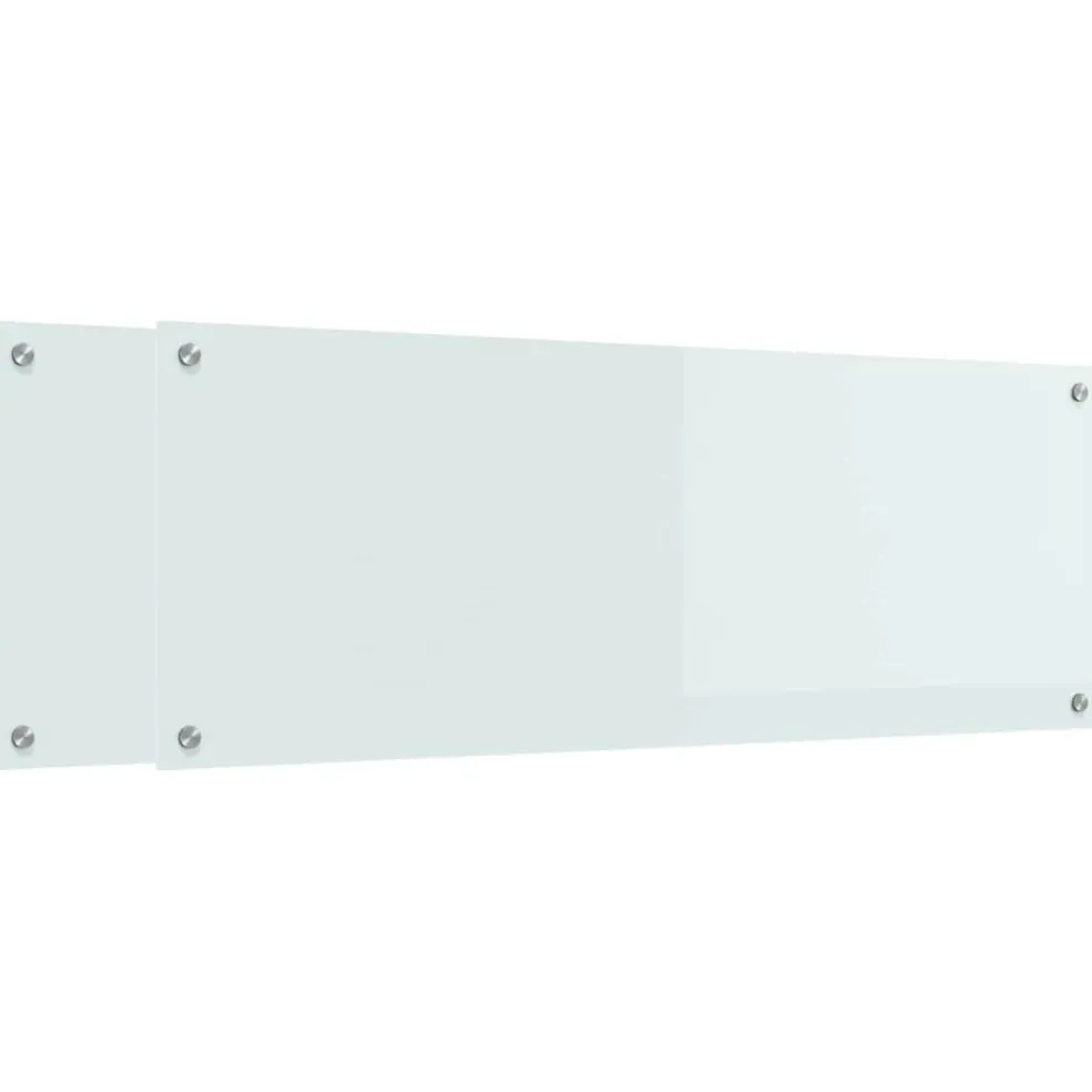 vidaXL Keukenachterwand 2 st Wit 110 x 40 cm gehard glas