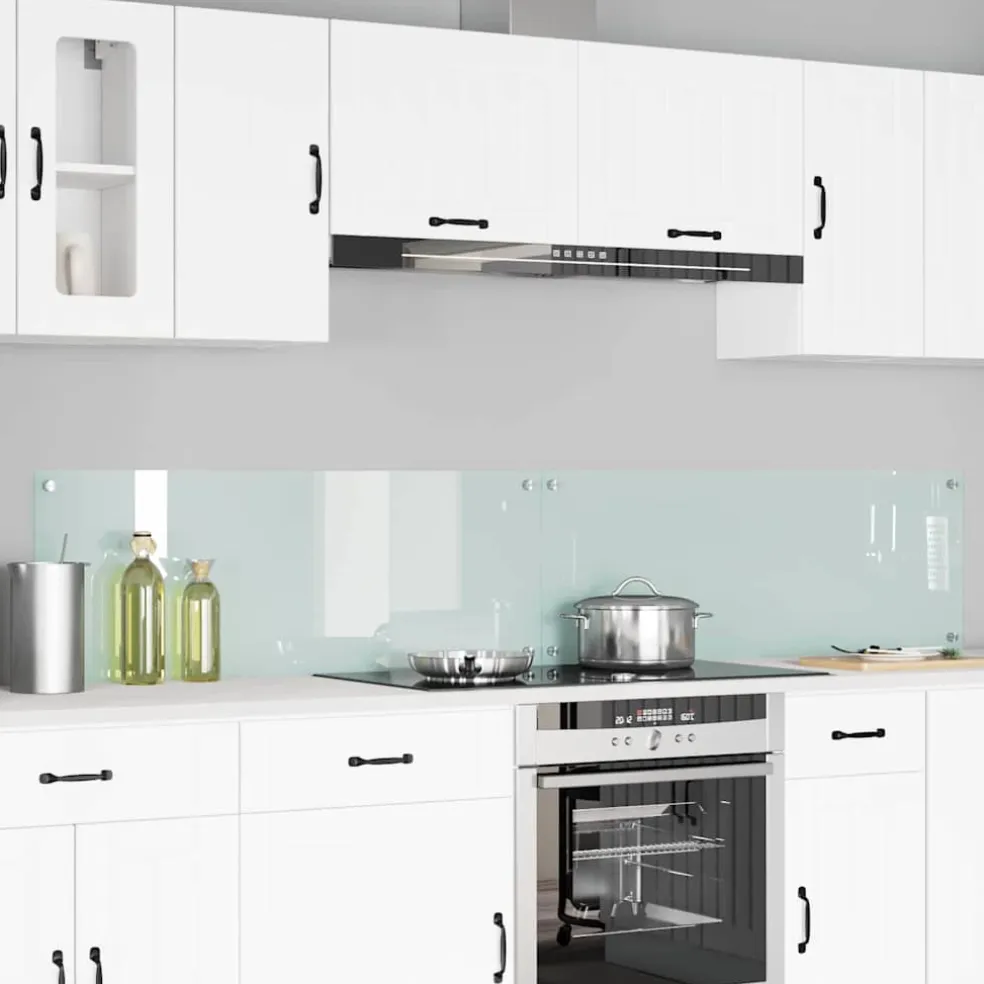 vidaXL Keukenachterwand 2 st Wit 110 x 40 cm gehard glas