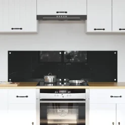 vidaXL Keukenachterwand 2 st Zwart 70 x 40 cm gehard glas