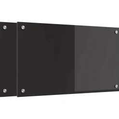 vidaXL Keukenachterwand 2 st Zwart 70 x 40 cm gehard glas