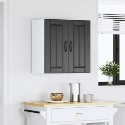 vidaXL Keukenbovenkast Lucca bewerkt hout zwart