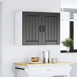 vidaXL Keukenbovenkast Lucca bewerkt hout zwart