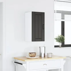 vidaXL Keukenbovenkast Lucca bewerkt hout zwart
