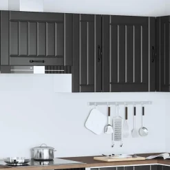 vidaXL Keukenbovenkast Lucca bewerkt hout zwart