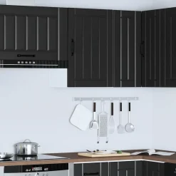 vidaXL Keukenbovenkast Lucca bewerkt hout zwart