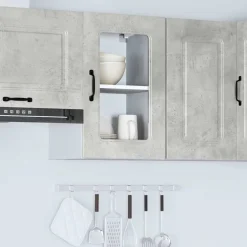 vidaXL Keukenbovenkast met glazen deur Kalmar bewerkt hout betongrijs