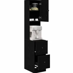 vidaXL Keukenbuffet met lade met plank Zwart Eiken 32 x 50 x 180 cm