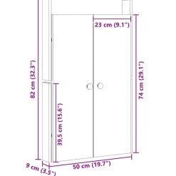 vidaXL Keukendeur MEPPEL Bruin 50 x 9 x 82 cm massief douglas