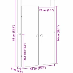 vidaXL Keukendeur MEPPEL Bruin Eiken 50 x 9 x 82 cm Massief grenenhout