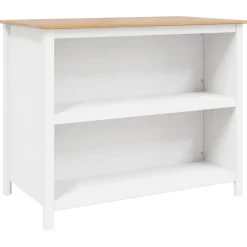 vidaXL Keuken Eilanden HILL Wit 112 x 66 x 90 cm Massief grenenhout
