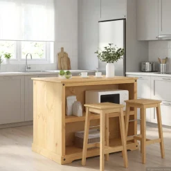 vidaXL Keuken Eiland Set Honing Wax 112 x 77 x 91,5 cm