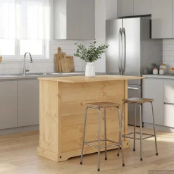 vidaXL Keuken Eiland Set Honing Wax 112 x 70 x 91,5 cm