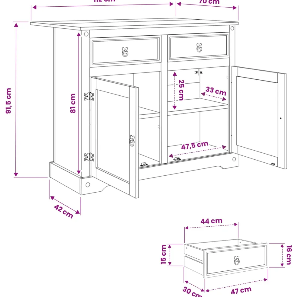 vidaXL Keuken Eiland Set Honing Wax 112 x 70 x 91,5 cm
