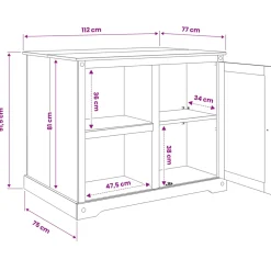 vidaXL Keuken Eiland Set Honing Wax 112 x 77 x 91,5 cm