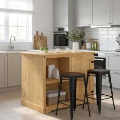 vidaXL Keuken Eiland Set Honing Wax 112 x 77 x 91,5 cm