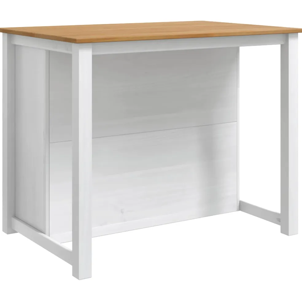 vidaXL Keuken Eiland Set PANAMA Wit en Honing Was 112 x 77 x 90 cm