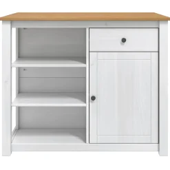 vidaXL Keuken Eiland Set PANAMA Wit en Honing Was 112 x 77 x 90 cm