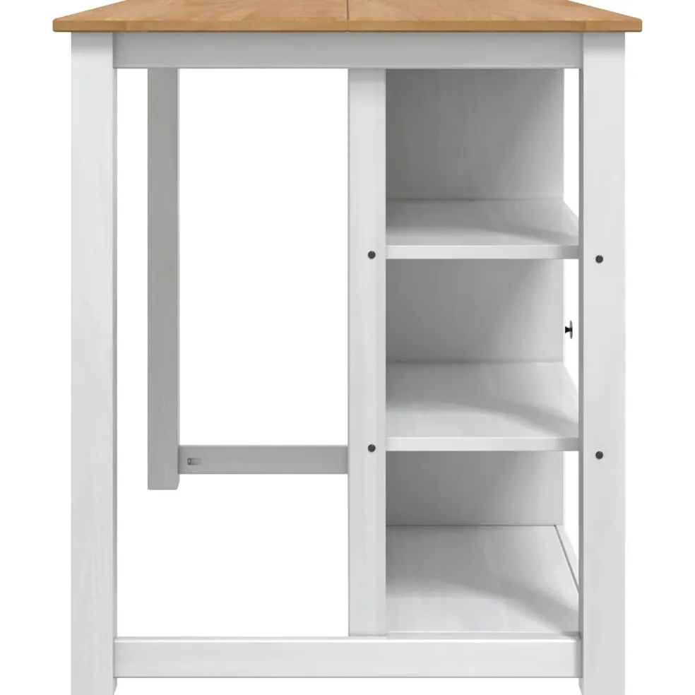vidaXL Keuken Eiland Set PANAMA Wit en Honing Was 112 x 77 x 90 cm
