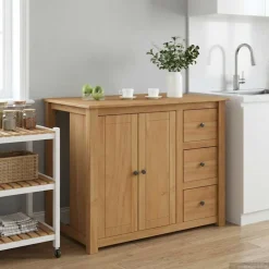 vidaXL Keuken Eiland Set PANAMA Honing Wax 112 x 77 x 90 cm