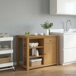 vidaXL Keuken Eiland Set PANAMA Honing Wax 112 x 77 x 90 cm