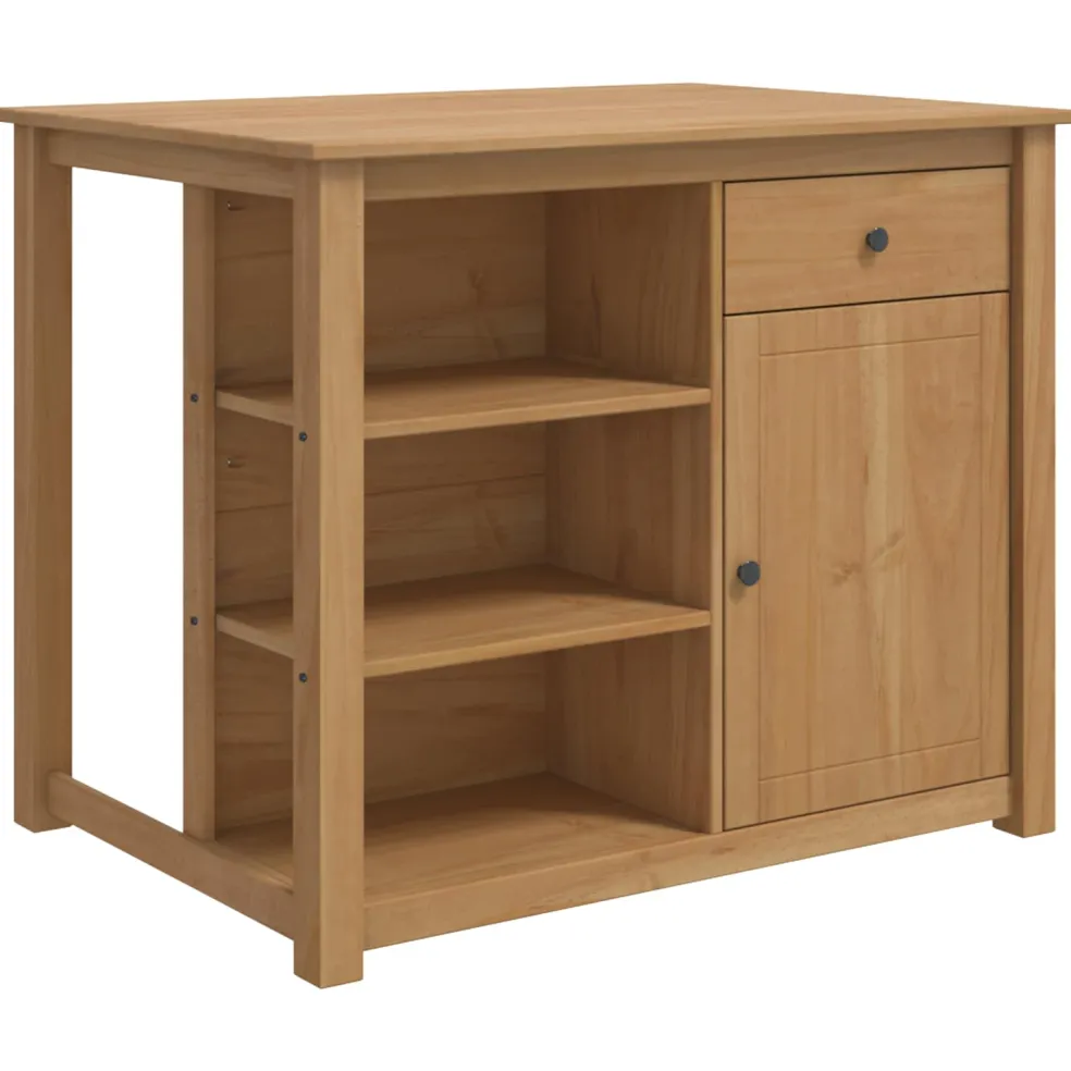 vidaXL Keuken Eiland Set PANAMA Honing Wax 112 x 77 x 90 cm