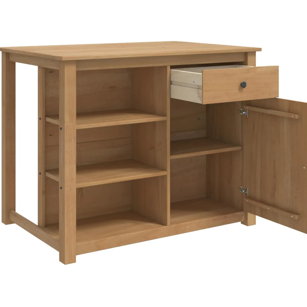 vidaXL Keuken Eiland Set PANAMA Honing Wax 112 x 77 x 90 cm
