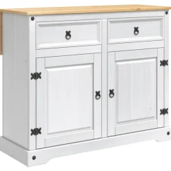 vidaXL Keuken Eiland Set 3 st CORONA Wit en Honing Was