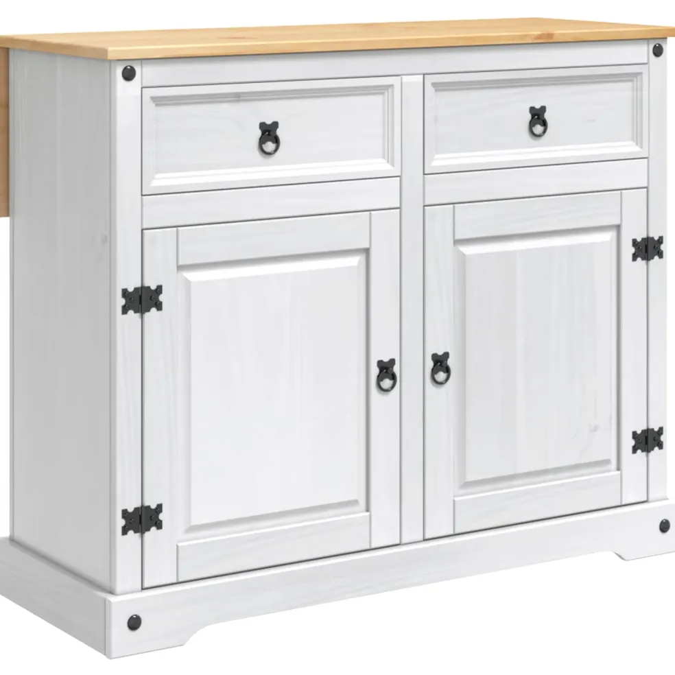 vidaXL Keuken Eiland Set 3 st CORONA Wit en Honing Was