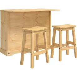 vidaXL Keuken Eiland Set 3 st CORONA Honing Wax 112 x 70 x 91,5 cm