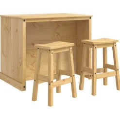 vidaXL Keuken Eiland Set 3 st Honing Wax 112 x 77 x 91,5 cm